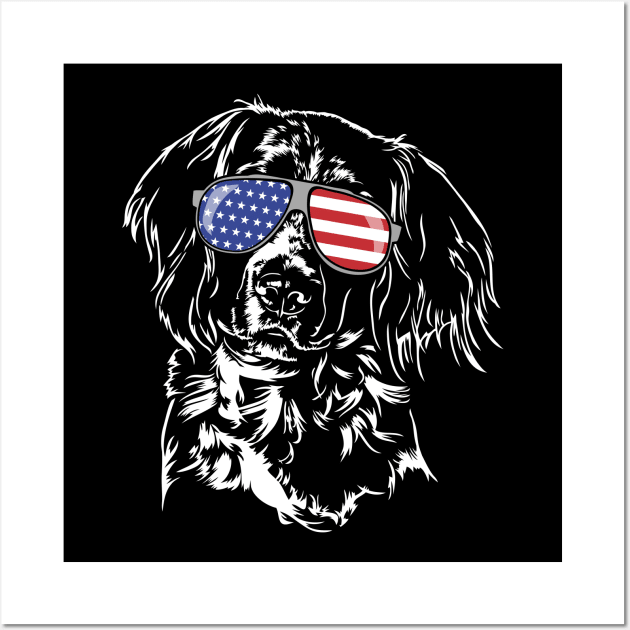 Small Munsterlander Pointer American Flag sunglasses patriotic dog Wall Art by wilsigns